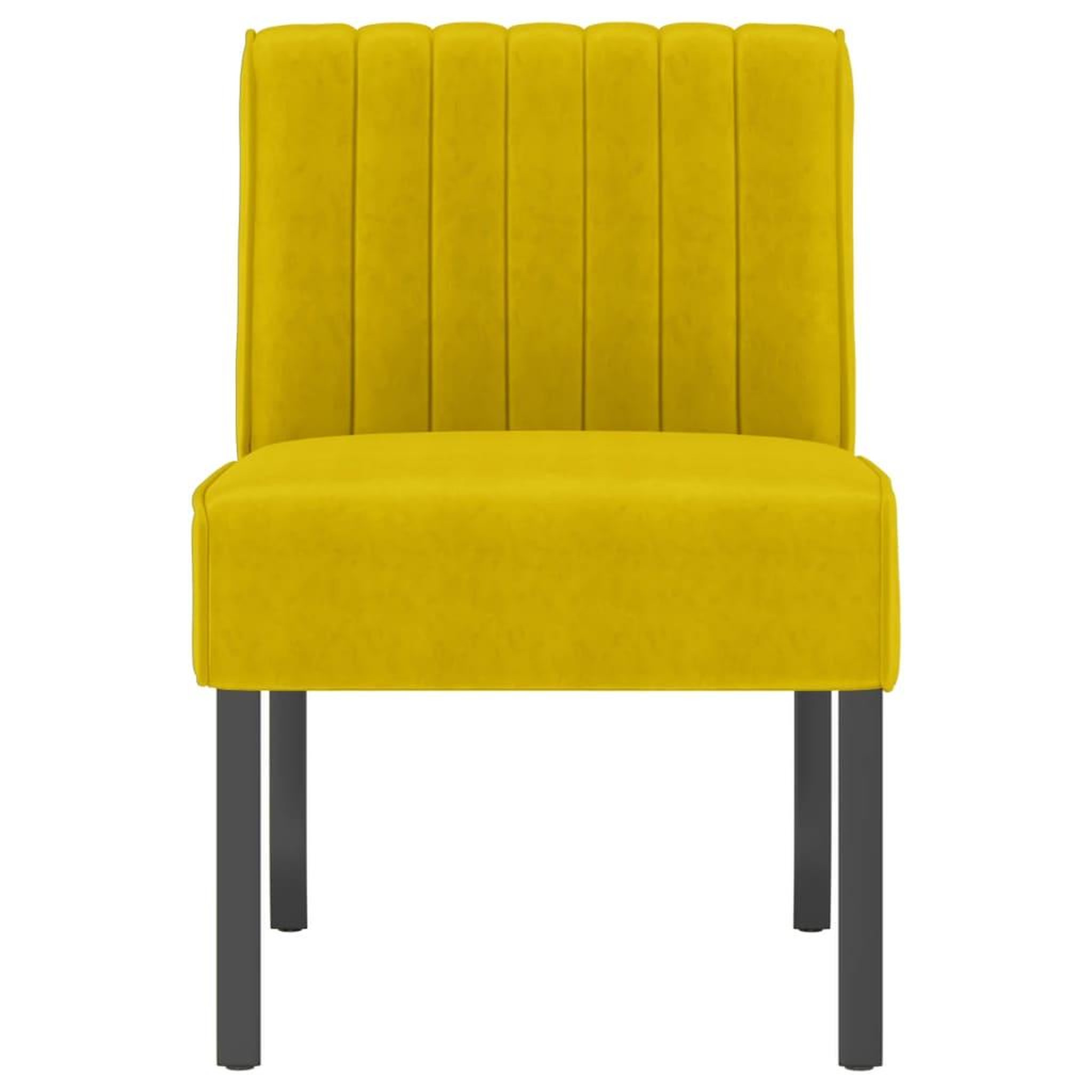 Voir la diapositive 3 : VIDAXL Fauteuil sans accoudoirs jaune velours