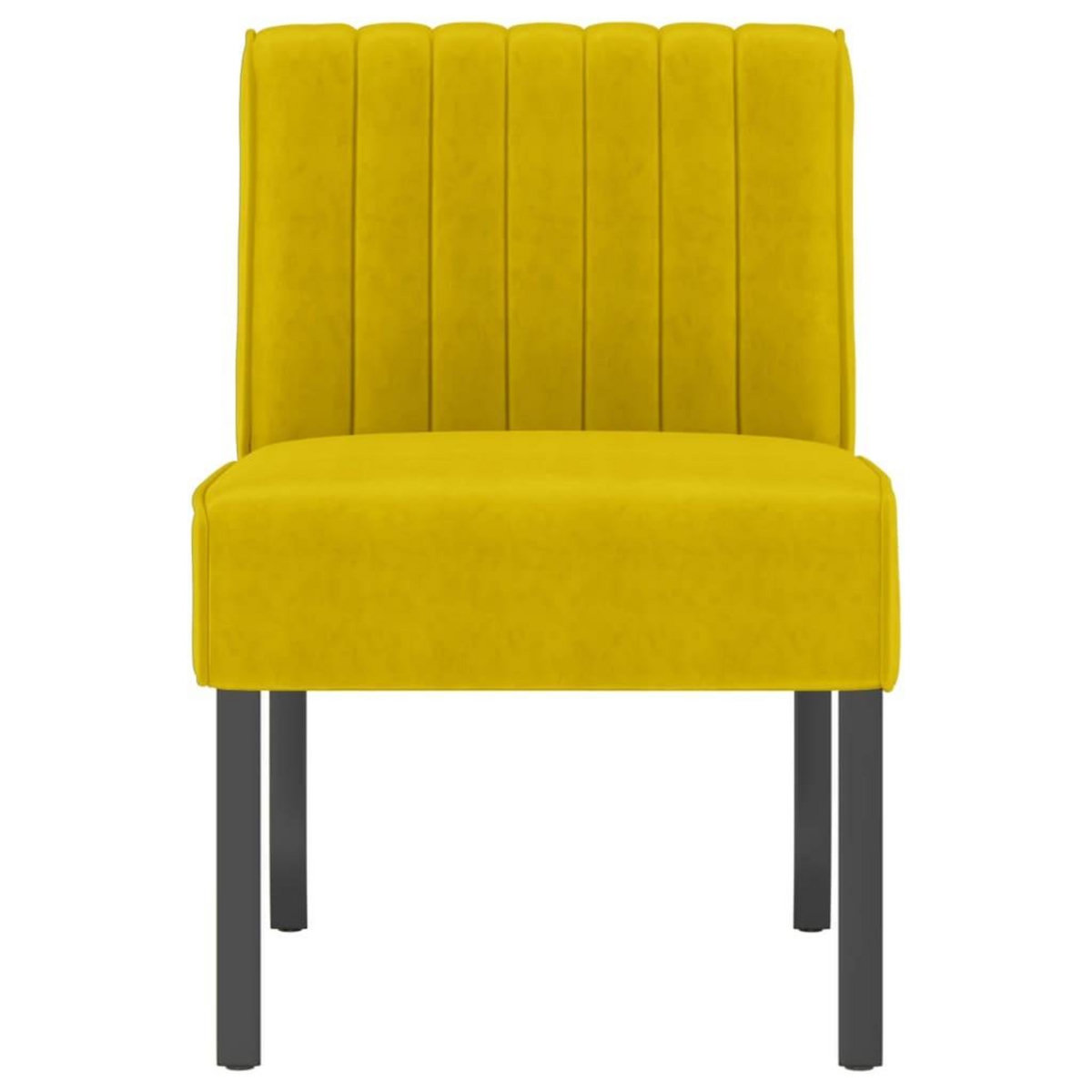 VIDAXL Fauteuil sans accoudoirs jaune velours