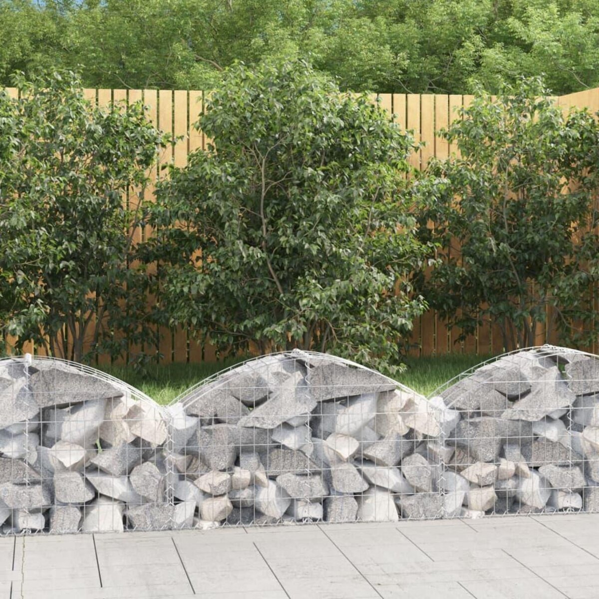 VIDAXL Panier de gabions arque 100x30x40/60 cm Fer galvanise