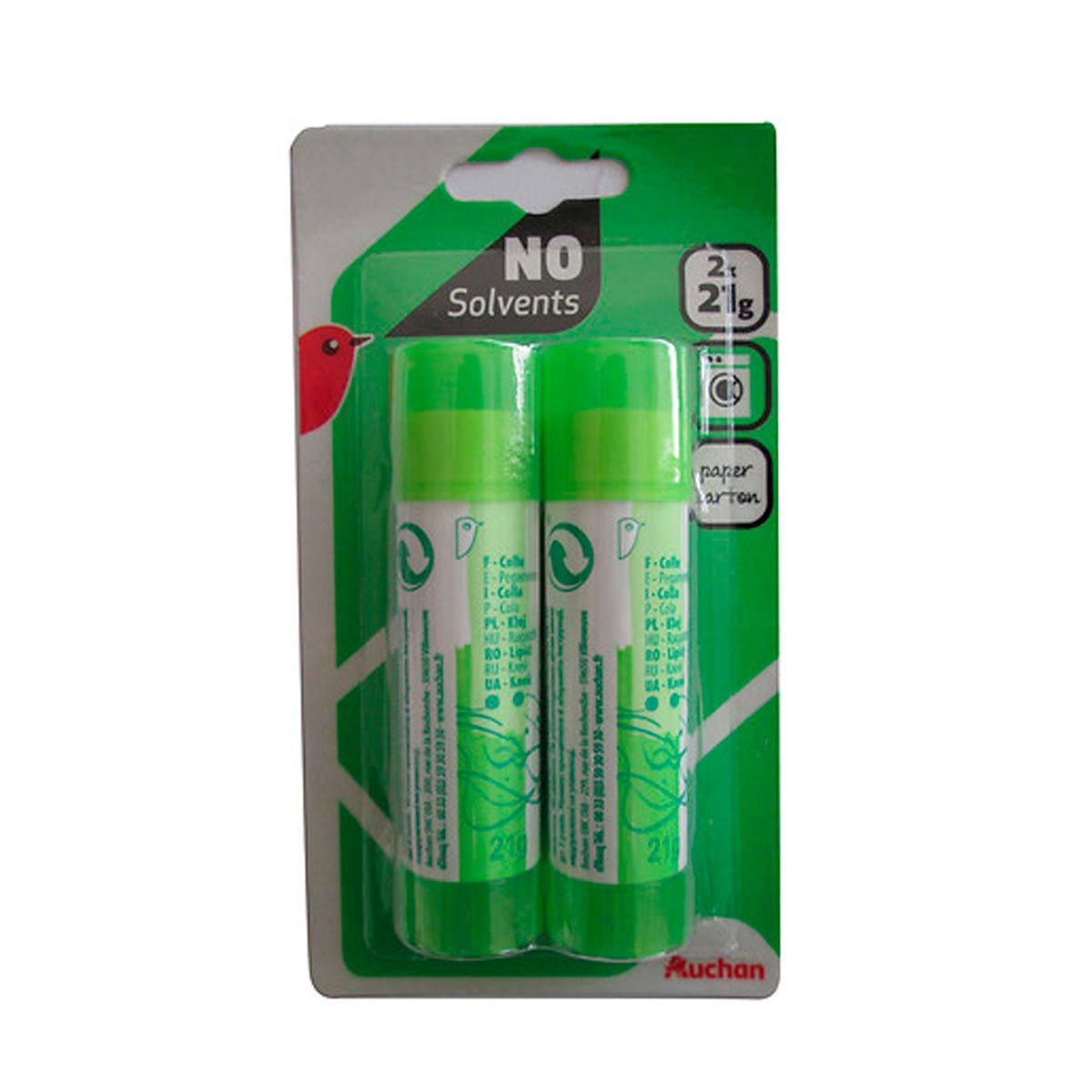 AUCHAN  Lot de 2 bâtons de colle 21g
