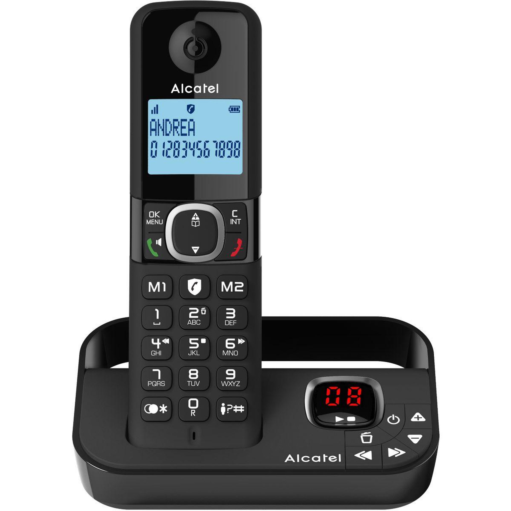 Voir la diapositive 1 : Alcatel Téléphone sans fil f860 voice noir