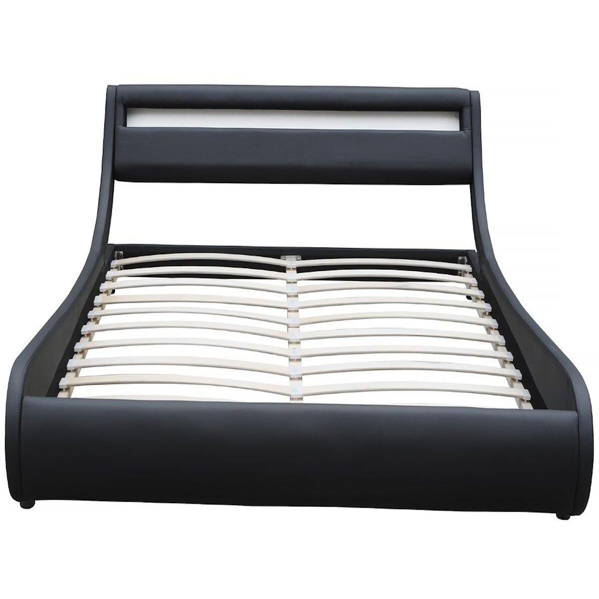 Habitat et Jardin Lit LED  Natacha  - 140 x 190 cm - Noir