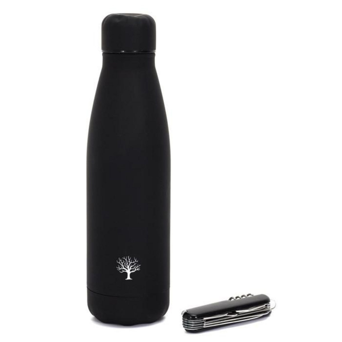 Paris Prix Bouteille Isotherme & Couteau  Coffret  26cm Noir