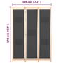 Voir la diapositive 6 : VIDAXL Cloison de separation 3 panneaux Gris 120x170x4 cm Tissu