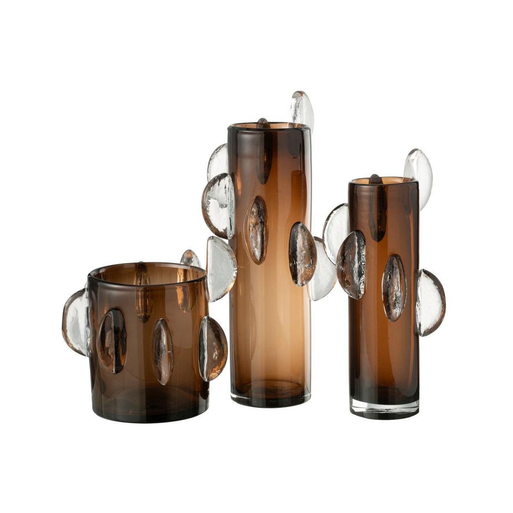 Voir la diapositive 2 : J-LINE Vase design en verre  steggy  46cm marron