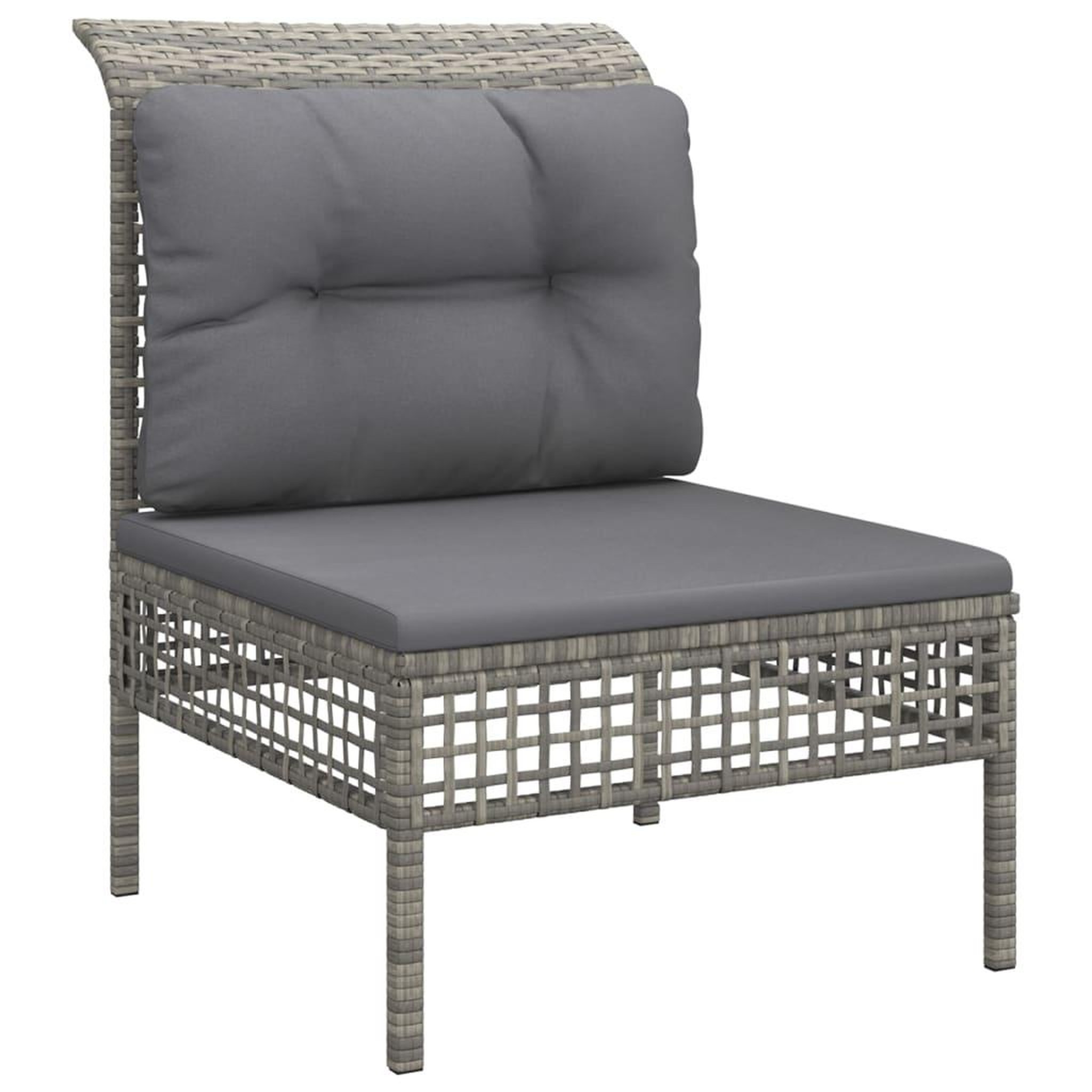 Voir la diapositive 5 : VIDAXL Salon de jardin 5 pcs avec coussins Gris Resine tressee