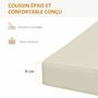 Voir la diapositive 6 : OUTSUNNY Coussin de banc de jardin déhoussable - coussin balancelle - dim. 120L x 50l cm - rembourrage 8 cm - cordons d'attache - polyester crème