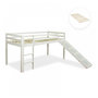 Voir la diapositive 4 : HomeStyle4U Lit enfant lit mezzanine superposés 90x200 cm blanc