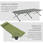 Voir la diapositive 6 : OUTSUNNY Ensemble tente de camping 3 en 1 avec lit de camp, tente, matelas gonflable gris