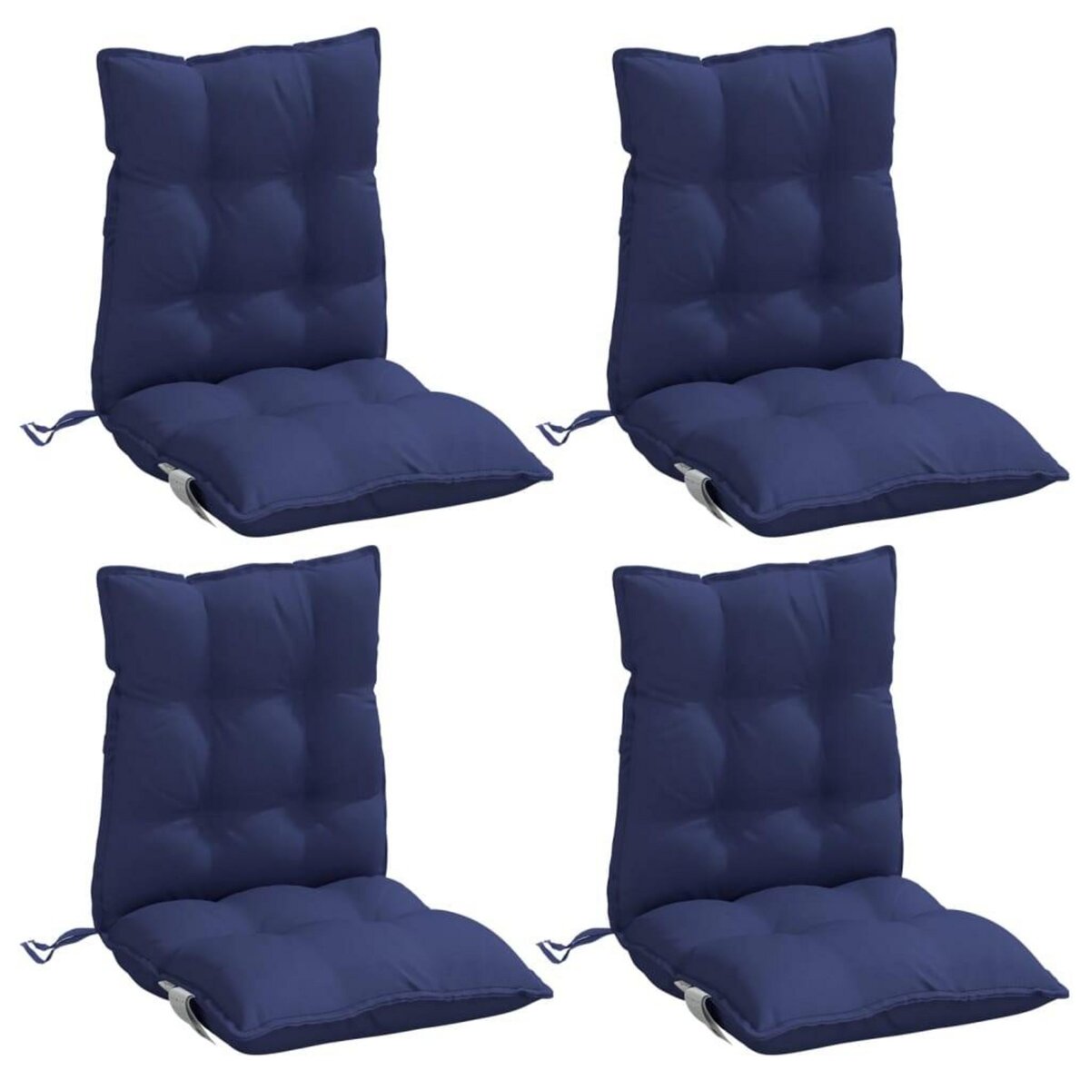 VIDAXL Coussins de chaise a dossier bas lot de 4 bleu marine
