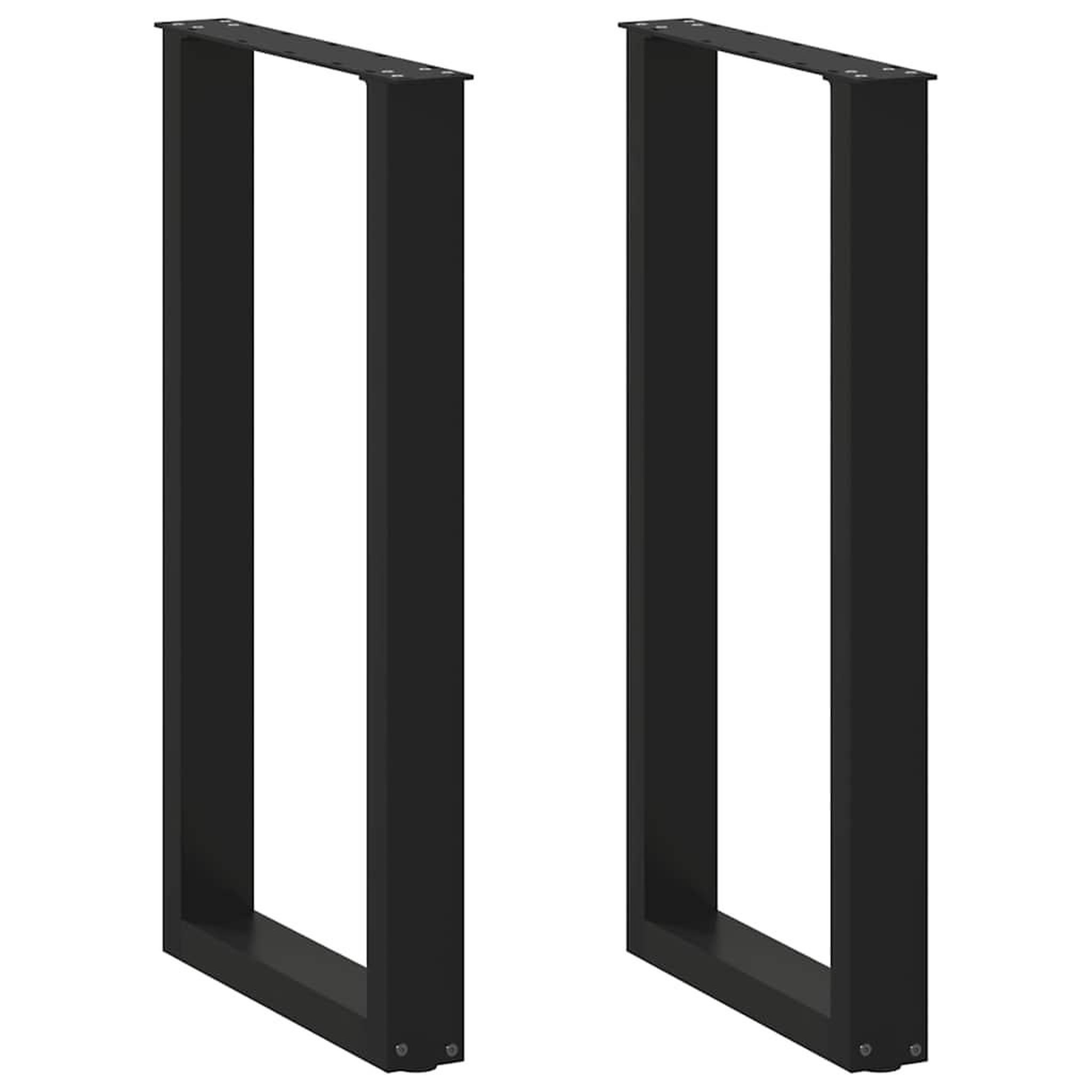 VIDAXL Pieds de table basse forme de U 2 pcs noir 50x(90-91) cm acier