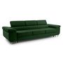 Voir la diapositive 3 : BEST MOBILIER Pablo - canapé 3 places - convertible avec têtières réglables - en velours