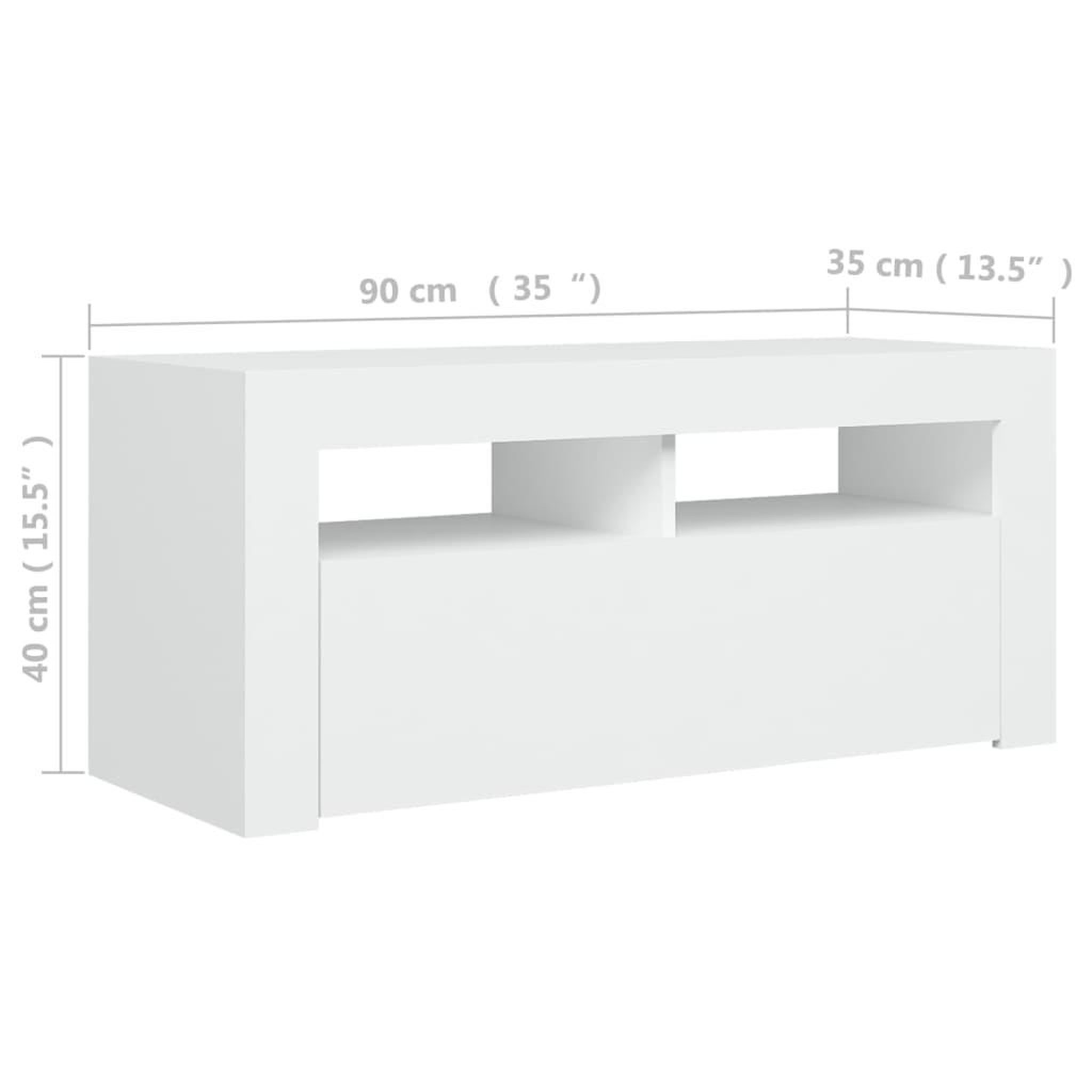 Voir la diapositive 6 : VIDAXL Meuble TV avec lumieres LED blanc 90x35x40 cm