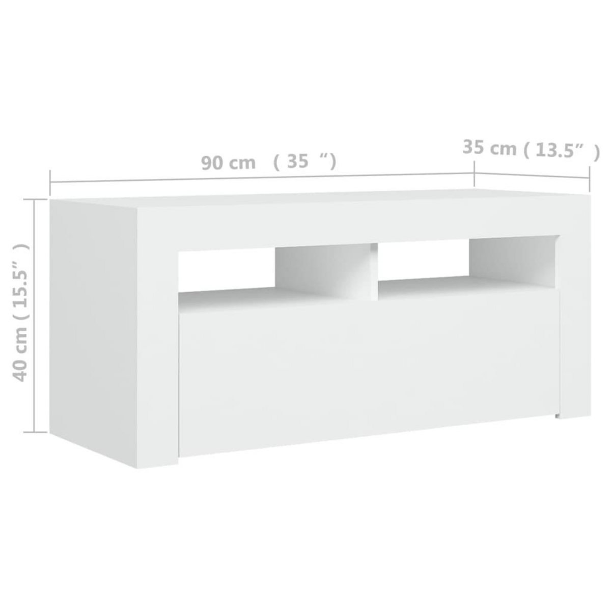 VIDAXL Meuble TV avec lumieres LED blanc 90x35x40 cm