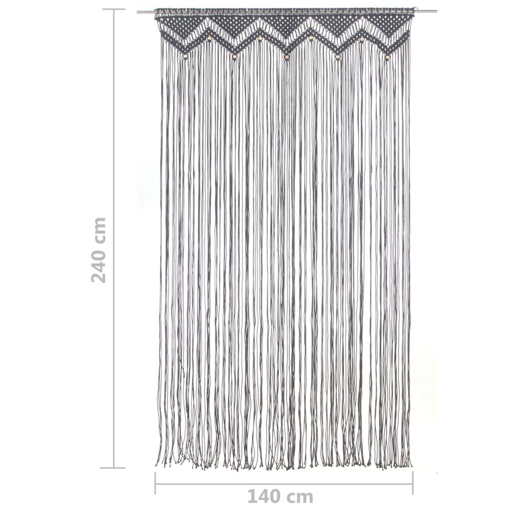 Voir la diapositive 6 : VIDAXL Rideau en macrame Anthracite 140x240 cm Coton