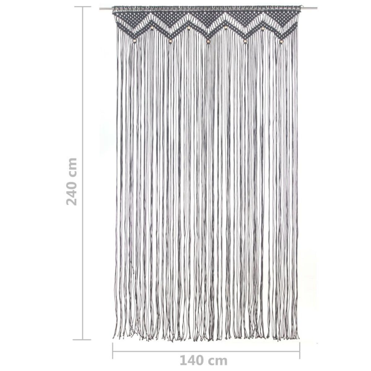 VIDAXL Rideau en macrame Anthracite 140x240 cm Coton