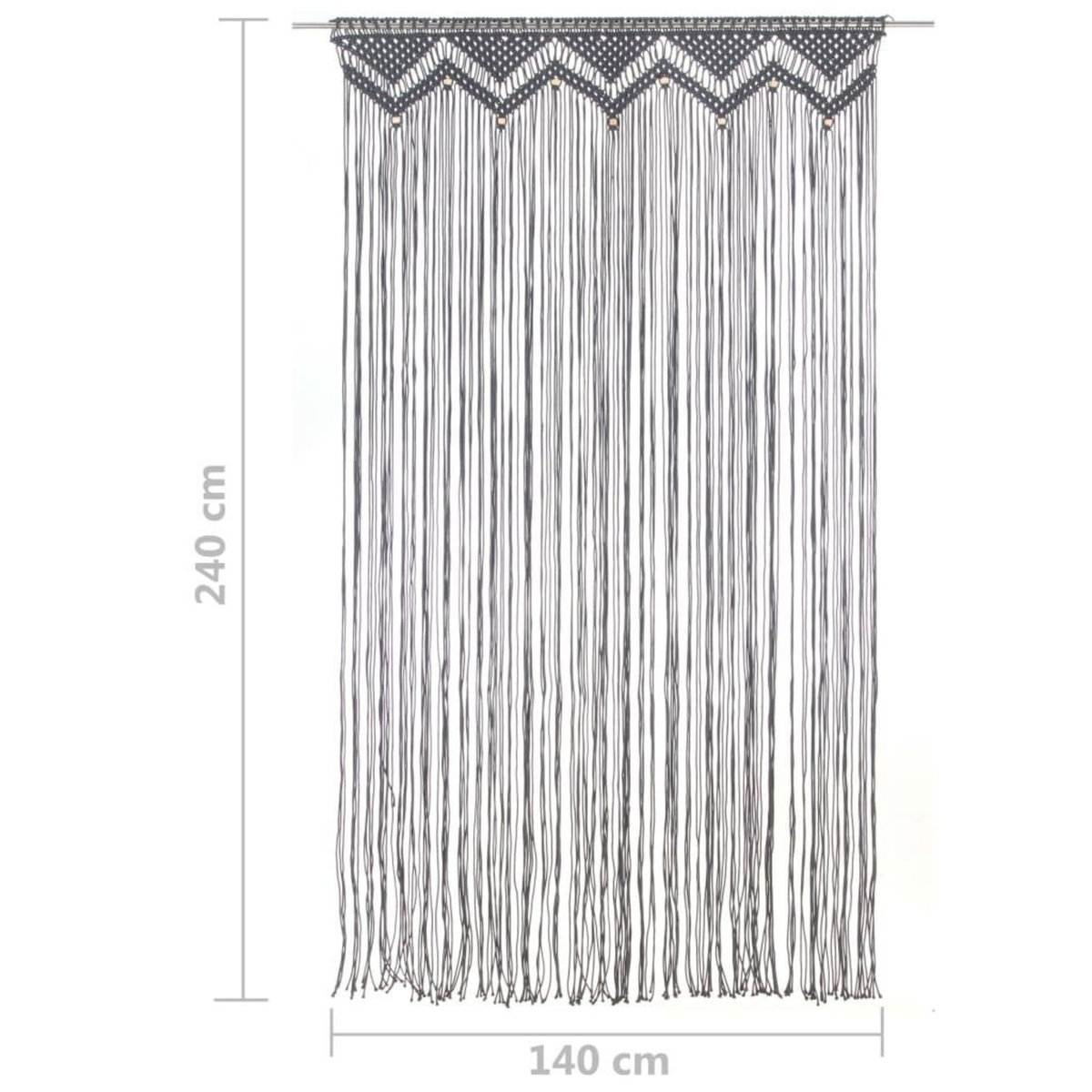 VIDAXL Rideau en macrame Anthracite 140x240 cm Coton