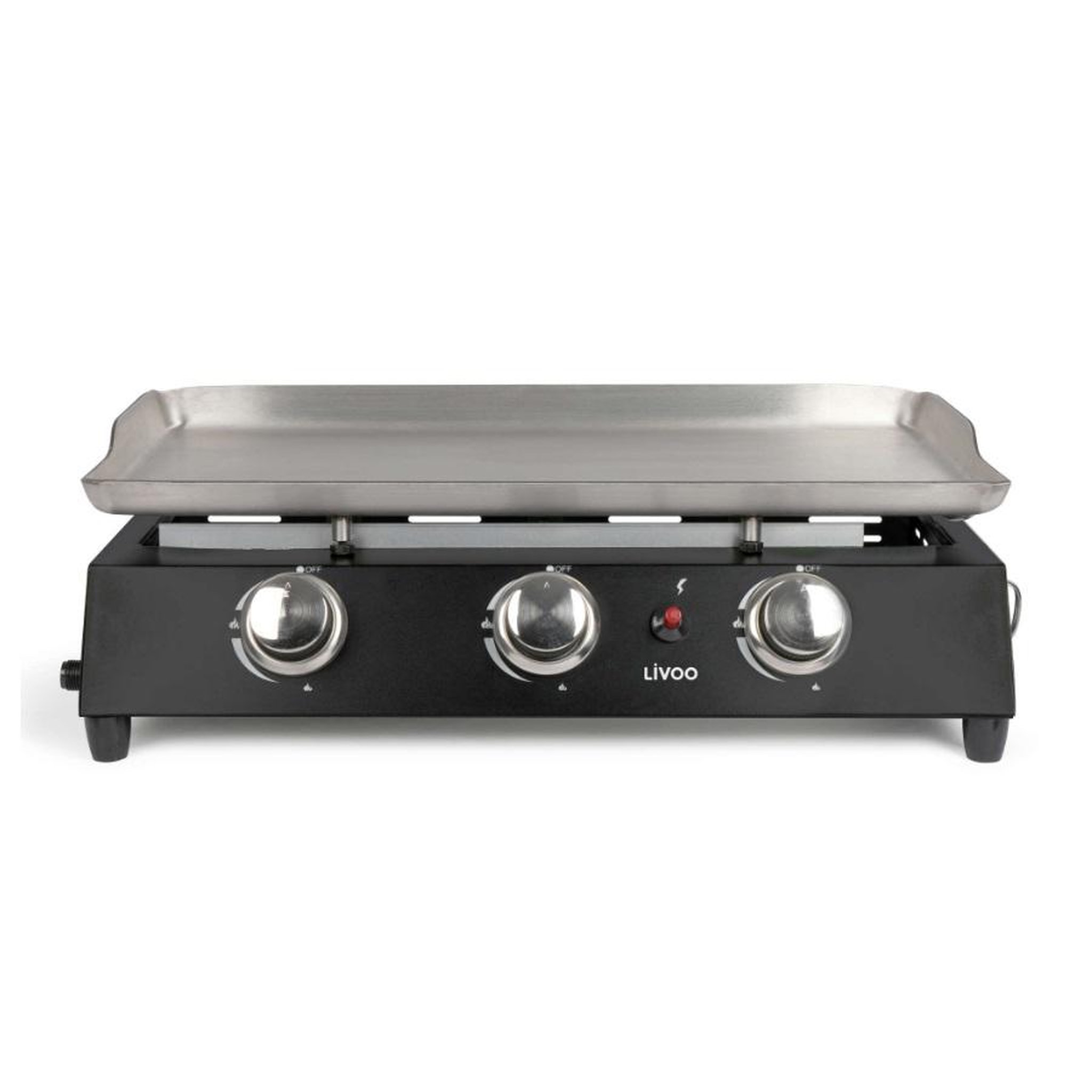 LIVOO Plancha gaz 7200w en métal noir - doc249