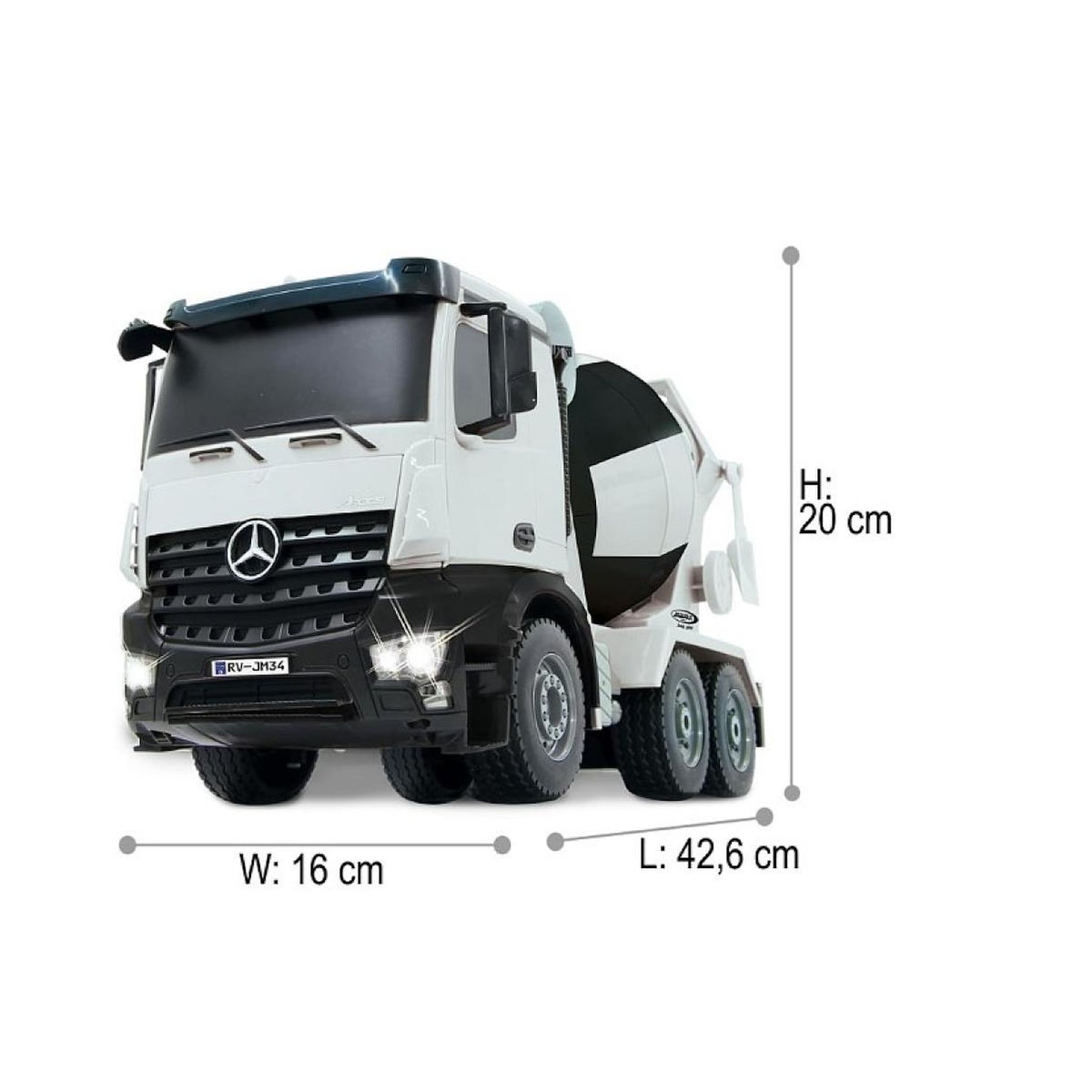 Jamara Voiture télécommandée Camion malaxeur Mercedes-Benz Arocs Liebherr 1:20 2,4GHz