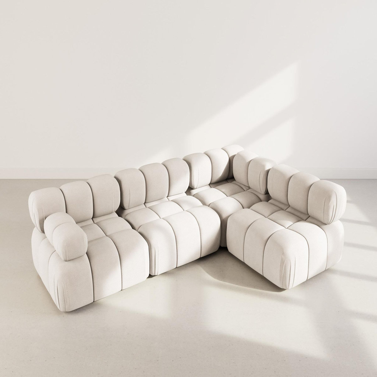 LISA DESIGN Ruby - canapé modulable d'angle droit 5 places en velours texturé