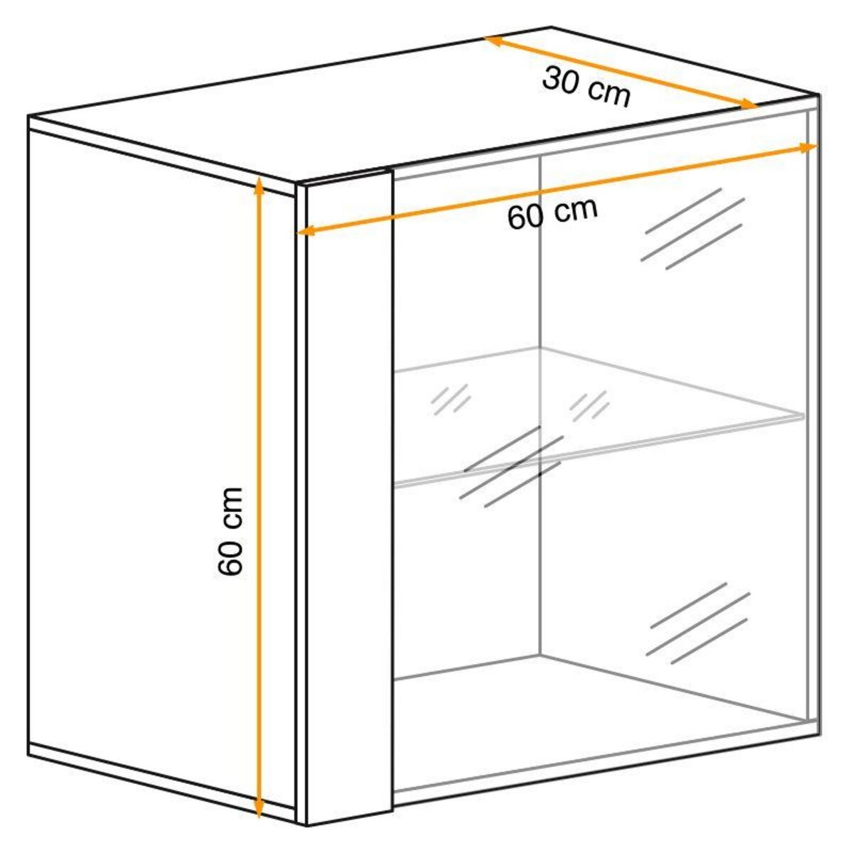 Paris Prix Vitrine Murale LED  Switch  60cm Naturel