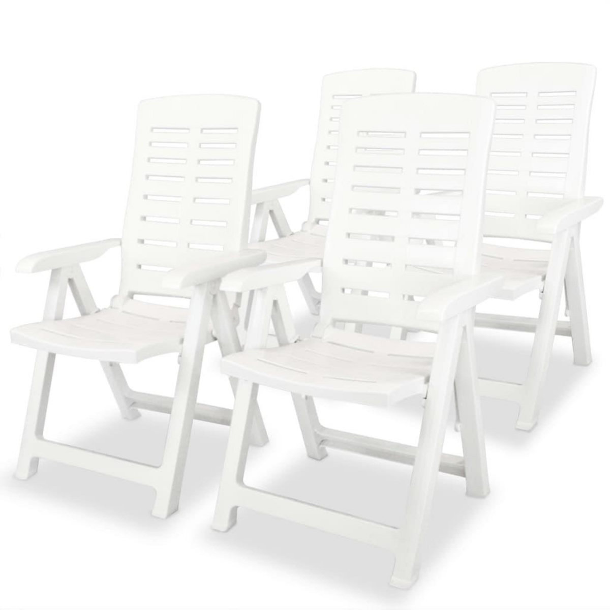 VIDAXL Mobilier a manger d'exterieur 5 pcs Plastique Blanc
