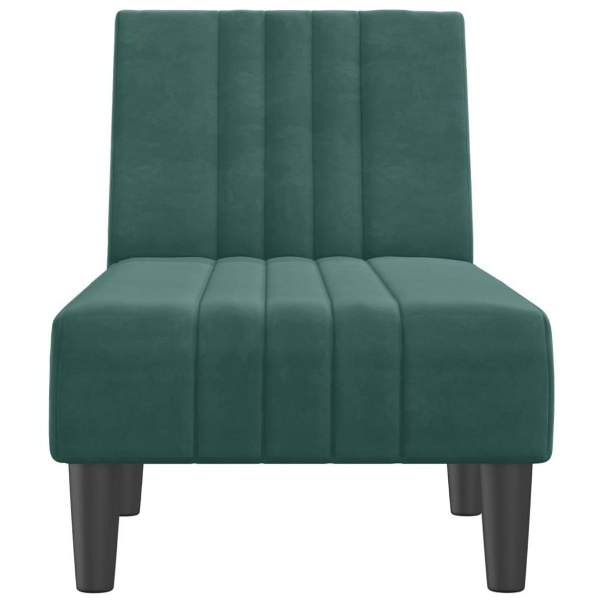 VIDAXL Chaise longue vert fonce velours