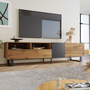 Voir la diapositive 5 : MERAX Meuble tv naturel 180 cm mdf