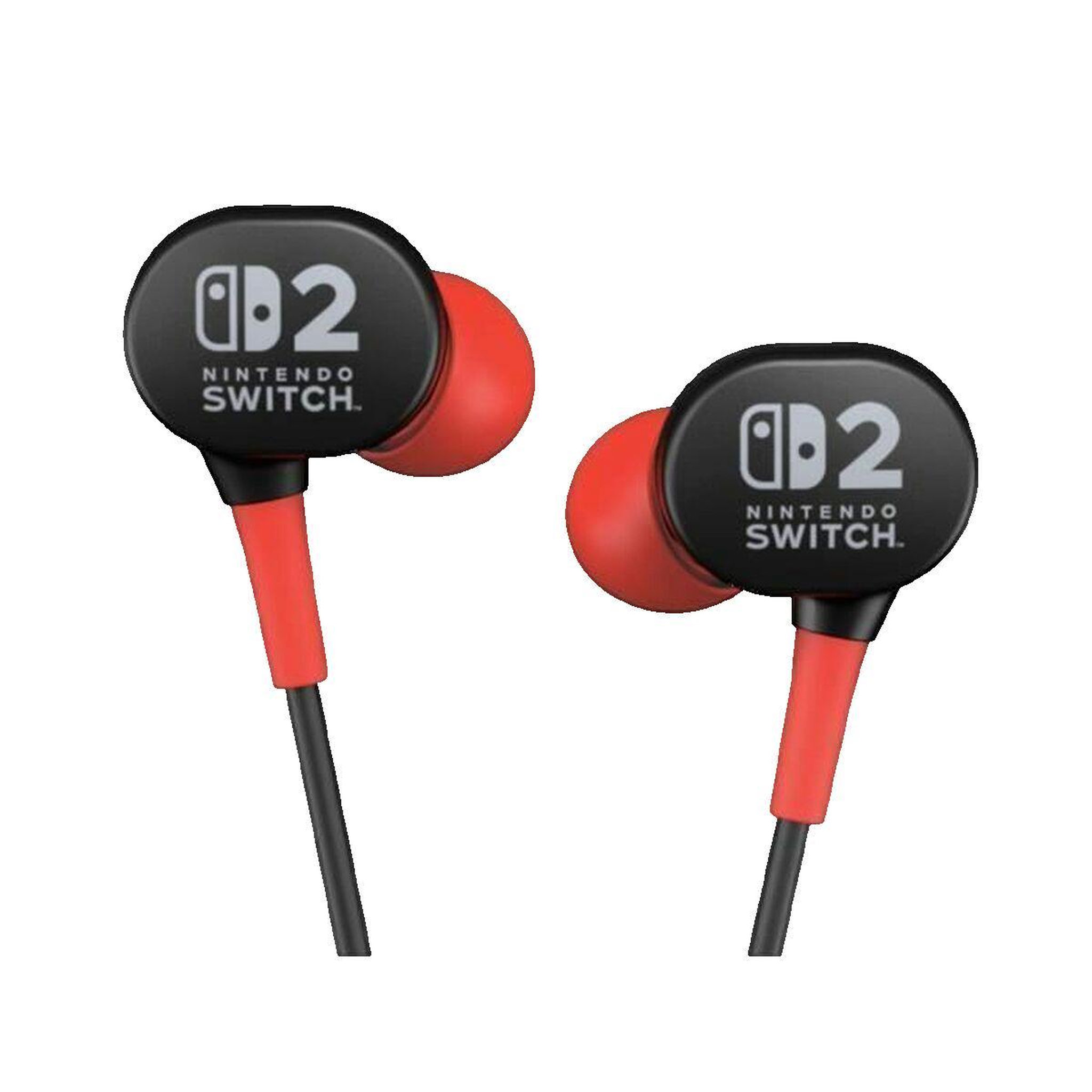 POWER A Écouteurs Power-A Switch 2 filaires noir et rouge avec microphone