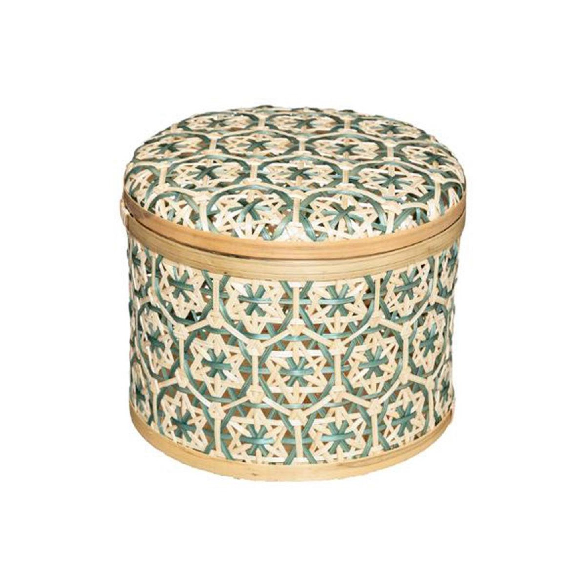 Voir la diapositive 2 : ATMOSPHERA Lot de 2 boîtes de rangement  idylle folk  20cm bleu