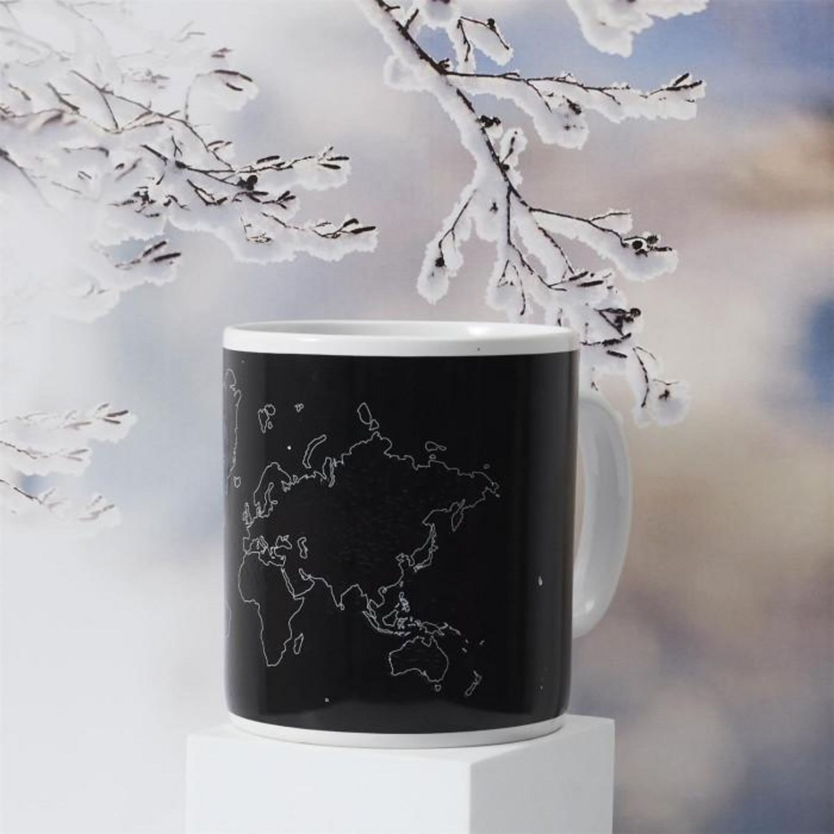 Paris Prix Mug Thermoréactif XXL  Carte  70cl Noir