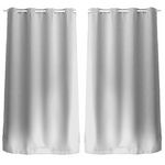 TOILINUX Lot de 2 Rideaux uni avec œillets. Coloris disponibles : Gris, Noir, Blanc, Marron, Jaune, Rose