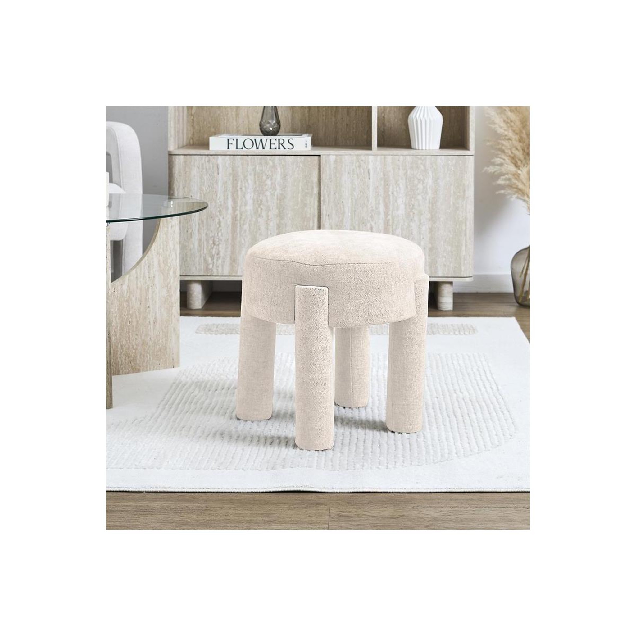 Voir la diapositive 4 : The Home Deco Factory Tabouret design  emilia  40cm beige