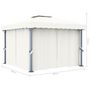Voir la diapositive 6 : VIDAXL Tonnelle avec rideau 3x3 m Blanc creme Aluminium