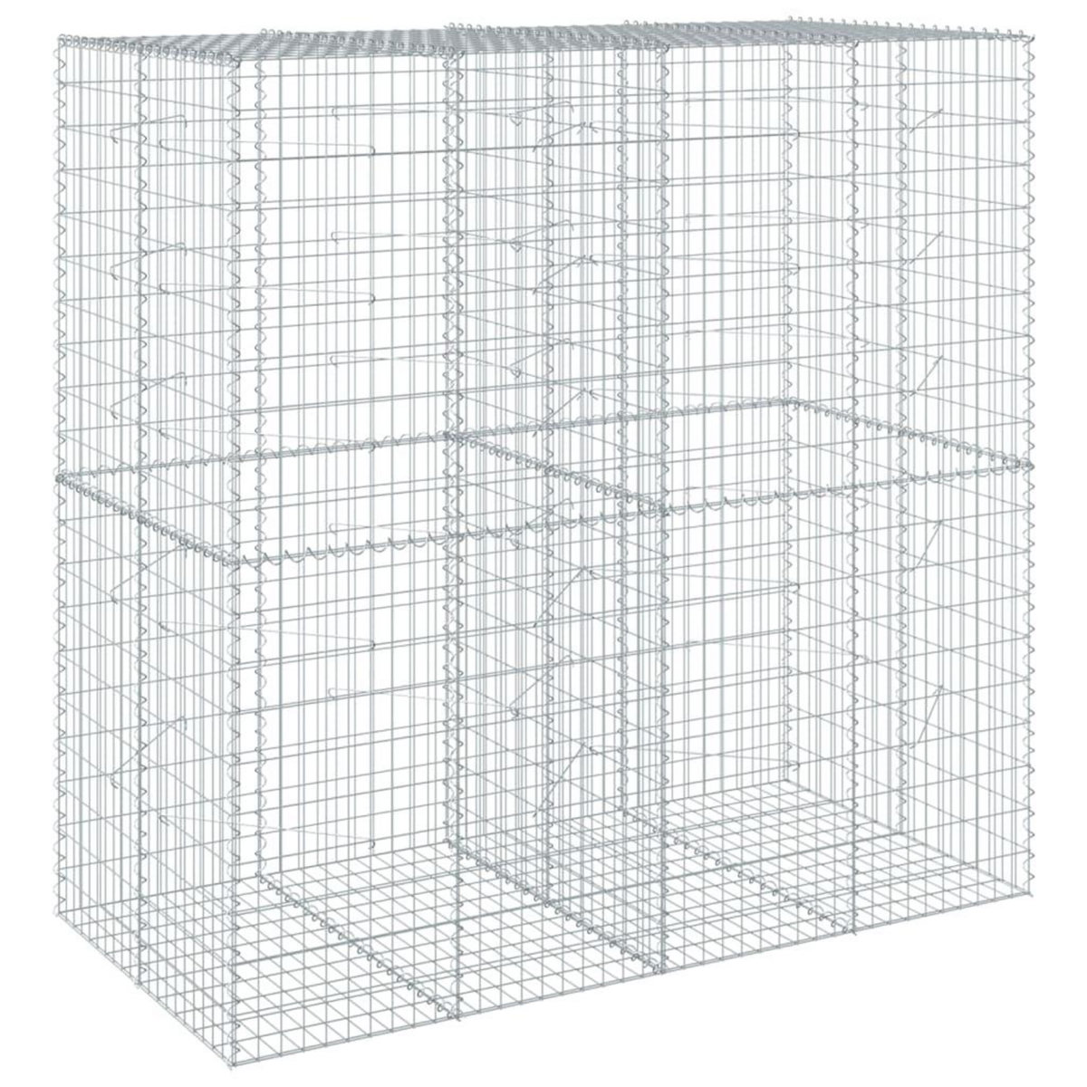 VIDAXL Panier gabion avec couvercle 200x100x200 cm fer galvanise