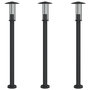 Voir la diapositive 2 : VIDAXL Lampadaires d'exterieur 3 pcs noir 100 cm acier inoxydable