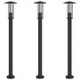 Voir la diapositive 2 : VIDAXL Lampadaires d'exterieur 3 pcs noir 100 cm acier inoxydable