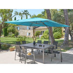 HESPERIDE Parasol déporté rectangulaire Melhia bleu canard - 4 x 3 m - Hespéride