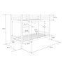 Voir la diapositive 3 : HomeStyle4U Lit superposé avec 2 matelas enfant 90x200 cm