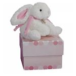 DOUDOU ET COMPAGNIE PELUCHE LAPIN BONBON ROSE 20 CM
