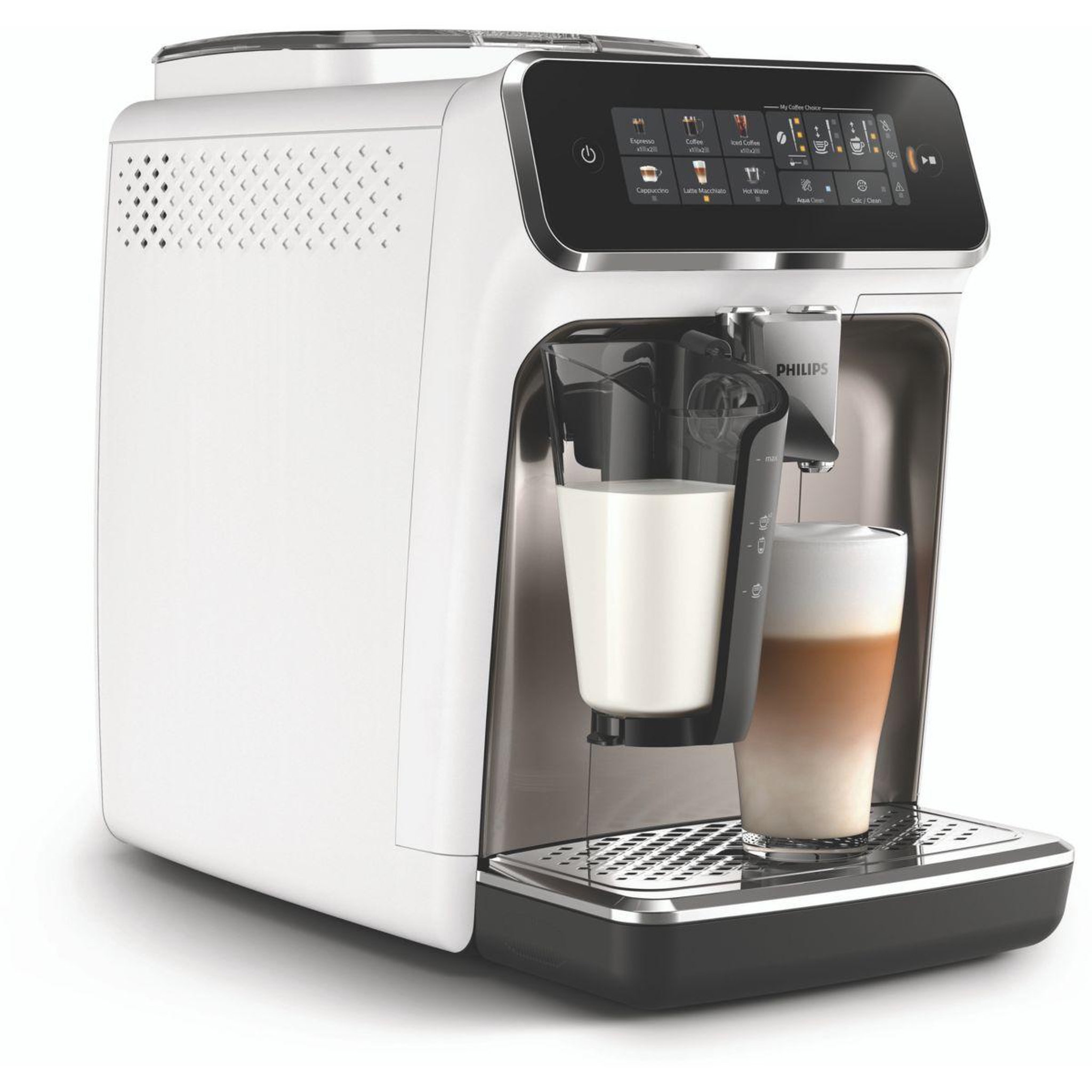 Voir la diapositive 2 : Philips Expresso Broyeur EP3343/90 phi 3300 white chrome