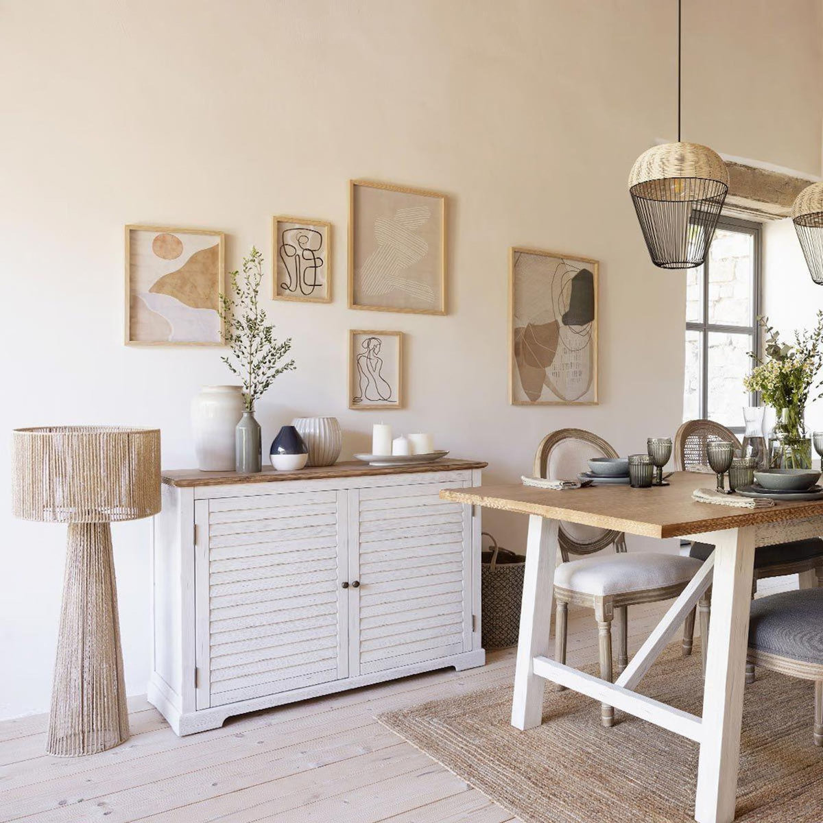 ATMOSPHERA Lampadaire Déco  Adria  97cm Beige