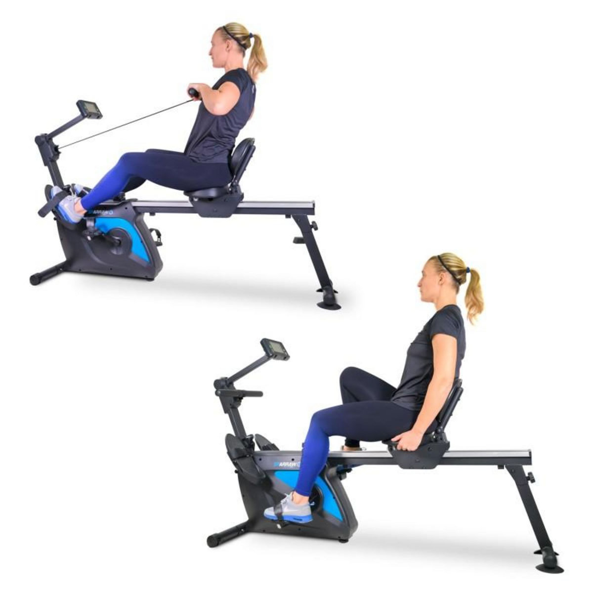 SPARRAW Rameur - Vélo semi allongé 2en1 pliable SUPER SKIPPER Résistance magnétique réglable 8 niveaux, Roue d'inertie 2kg