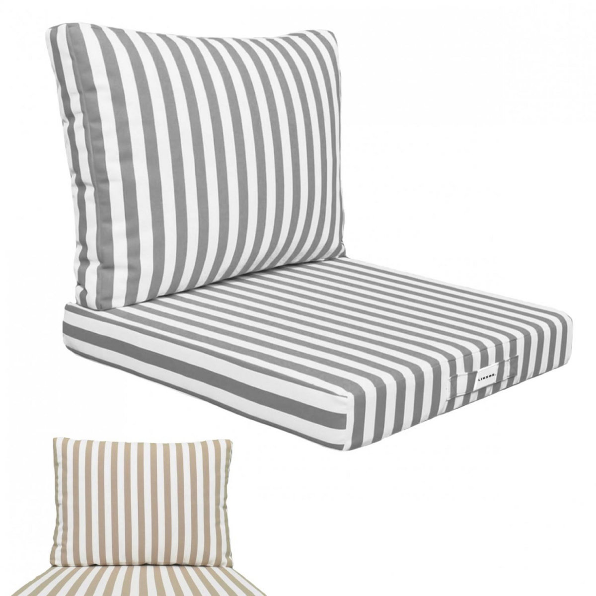 LINXOR Kit de coussins pour salon de jardin déhoussables - 60 x 60 cm