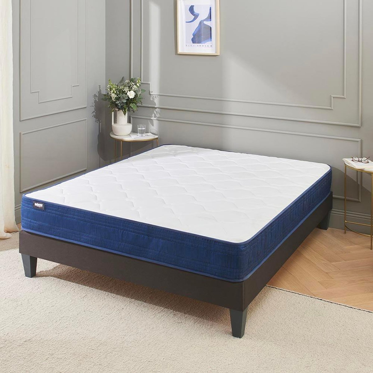 BELLECOUR BELLECOUR LITERIE | Ensemble QUINCONCES | Matelas Ressorts ensachés + Sommier Bois