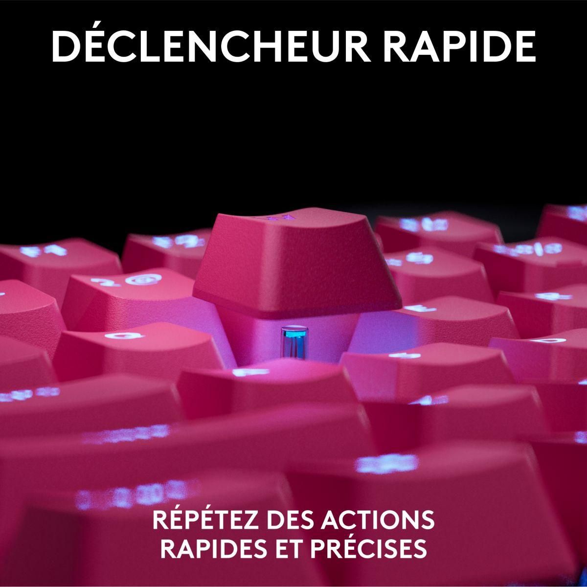 Logitech Clavier gamer G Pro X TKL Rapid Magenta