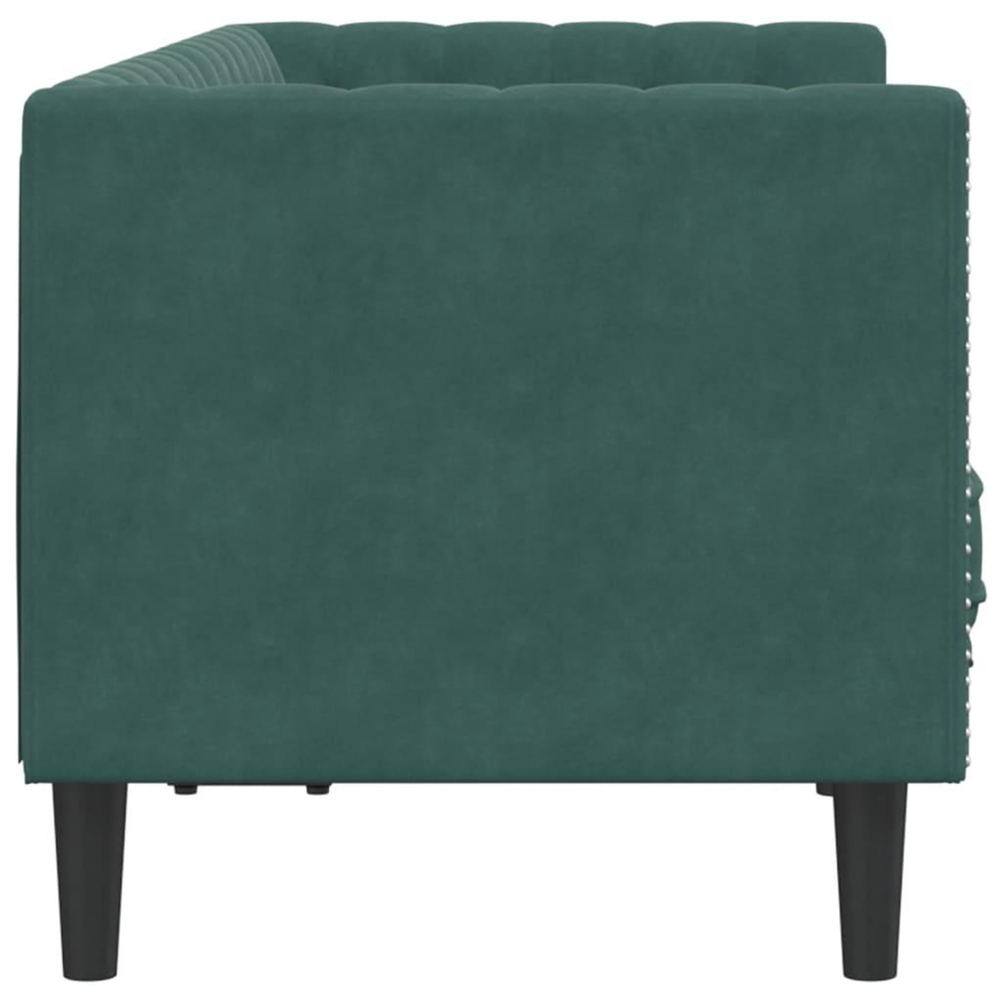 Voir la diapositive 5 : VIDAXL Canape Chesterfield avec traversins 2 places vert fonce velours