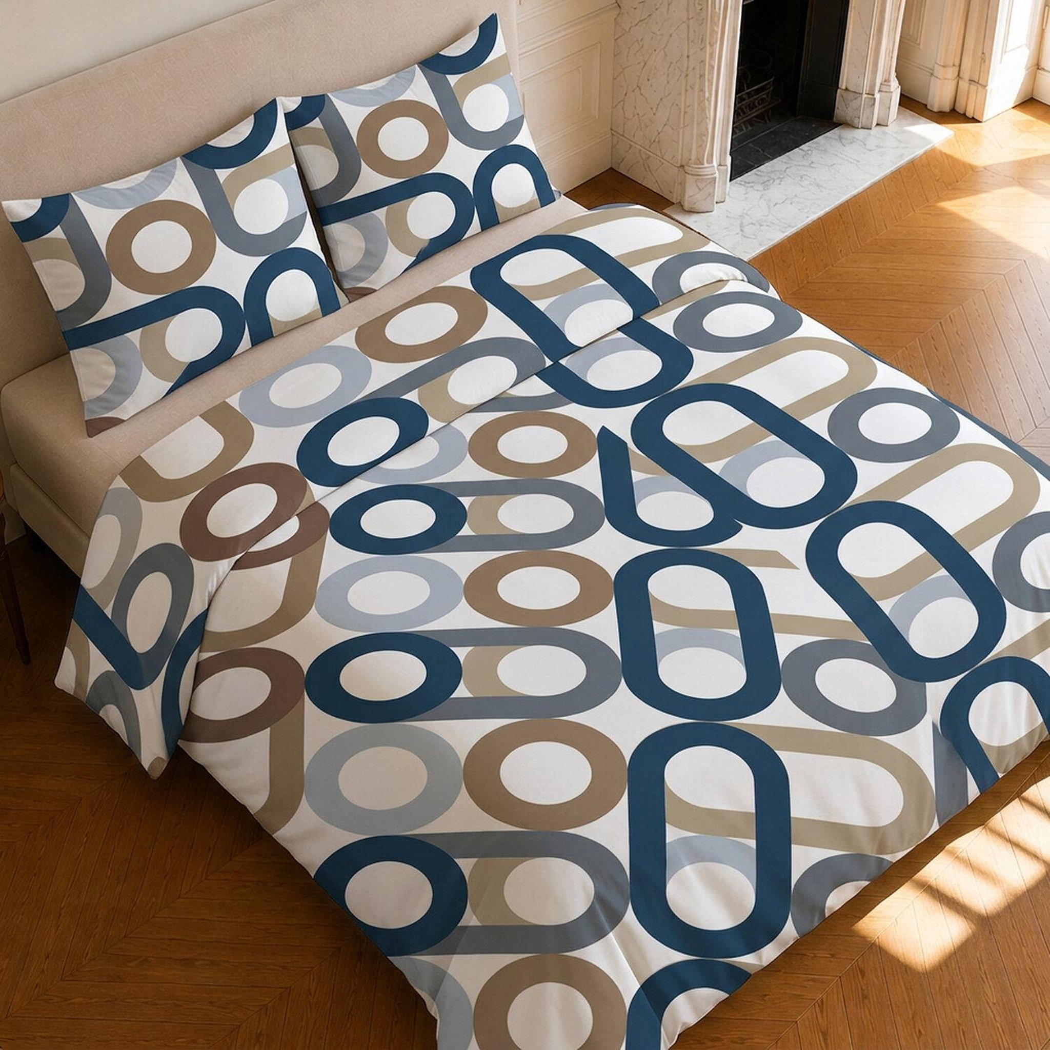 Voir la diapositive 4 : Home collection Parure housse de couette imprimée 100% coton 57 fils - daiko - 220x240 cm