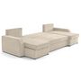 Voir la diapositive 2 : BEST MOBILIER Valos - canapé panoramique en u - 7 places - convertible avec coffres - en velours côtelé