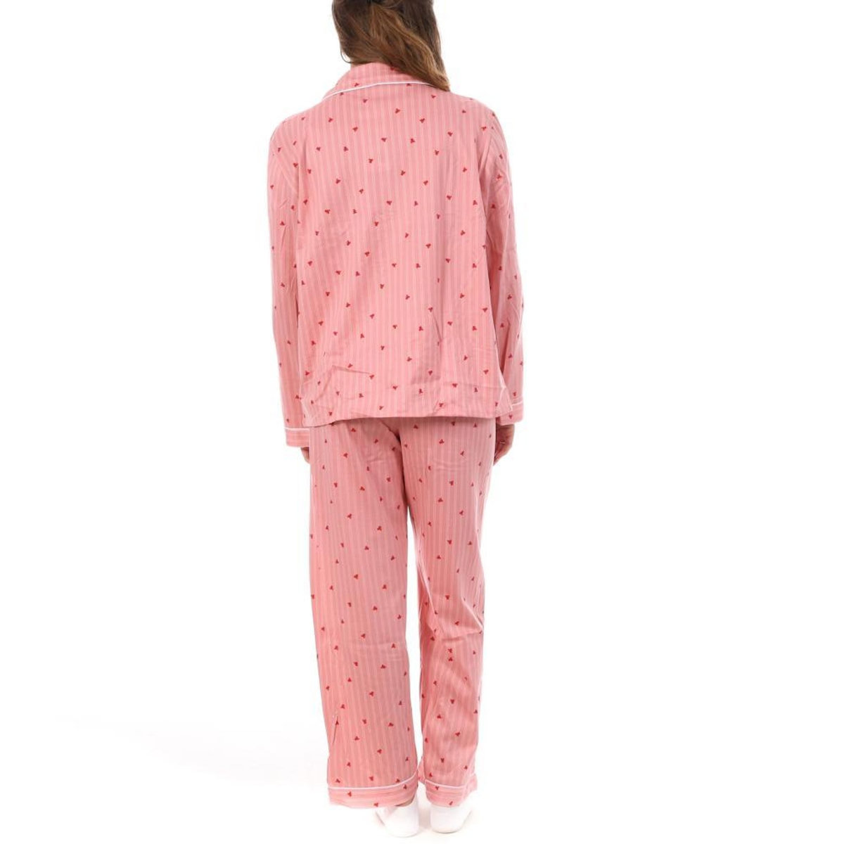 Lulu Castagnette Pyjama Rose/Rouge Femme Lulu Castagnette Petit Cœurs